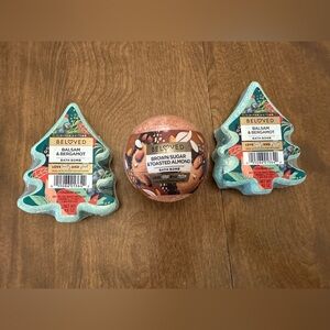 3x Beloved Bath Bomb 2 Balsam Bergamot 4.6oz & 1 Brown Sugar Toasted Almond 5oz